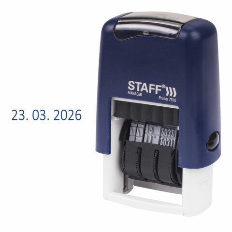 Датер-мини STAFF, месяц цифрами, оттиск 22х4 мм, &quot;Printer 7810 BANK&quot;, 237433