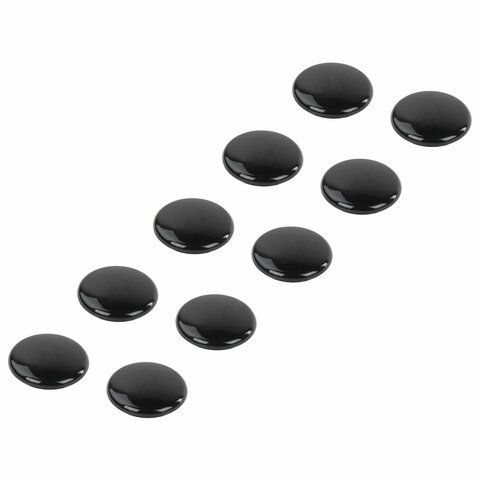 Магниты BRAUBERG &quot;BLACK&amp;WHITE&quot; УСИЛЕННЫЕ 30 мм, НАБОР 10 шт., черные, 237466