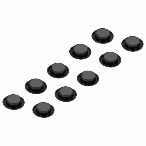 Магниты BRAUBERG &quot;BLACK&amp;WHITE&quot; УСИЛЕННЫЕ 30 мм, НАБОР 10 шт., черные, 237466