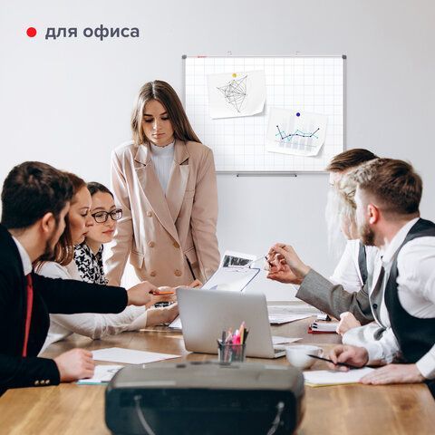 Доска магнитно-маркерная В КЛЕТКУ, 60х90 см, алюминиевая рамка, BRAUBERG &quot;Extra&quot;, 237563