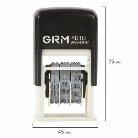 Датер-мини месяц буквами, оттиск 20х3,8 мм синий, GRM 4810, 124131000