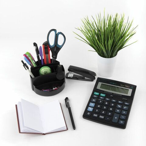 Подставка-органайзер BRAUBERG &quot;Office&quot;, 133х133х80 мм, 8 отделений, черная, 237948