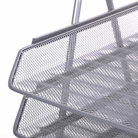 Лоток горизонтальный для бумаг BRAUBERG &quot;Germanium&quot;, 5 секций, 370х355х295 мм, металл, серебро, 237972