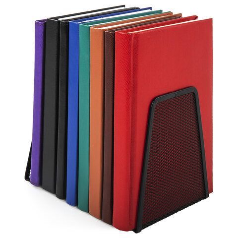Держатель (ограничитель) подставка для книг BRAUBERG &quot;Germanium Mesh&quot;, КОМПЛЕКТ 2 штуки, металл, 237977