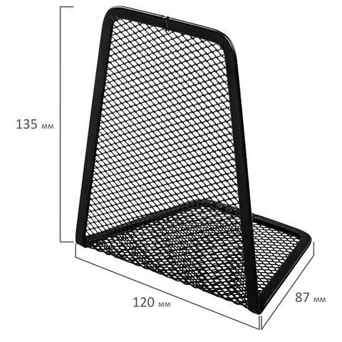 Держатель (ограничитель) подставка для книг BRAUBERG &quot;Germanium Mesh&quot;, КОМПЛЕКТ 2 штуки, металл, 237977