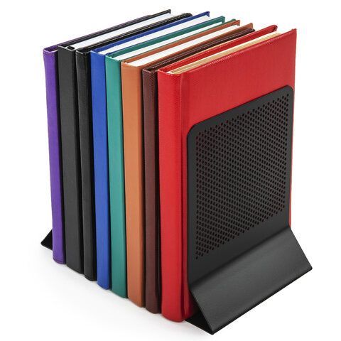 Держатель (ограничитель) подставка для книг BRAUBERG &quot;Germanium Original&quot;, КОМПЛЕКТ 2 штуки, металл, 237978