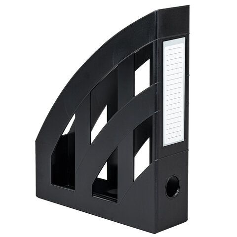 Лоток вертикальный для бумаг КОМПЛЕКТ 2 шт., BRAUBERG &quot;Modern&quot;, 245х75х320 мм, черный, 238028
