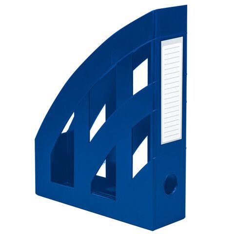 Лоток вертикальный для бумаг КОМПЛЕКТ 2 шт., BRAUBERG &quot;Modern&quot;, 245х75х320 мм, синий, 238031
