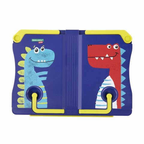 Подставка для книг и учебников BRAUBERG KIDS &quot;Dinosaurs&quot;, регулируемый угол наклона, ABS-пластик, 238060