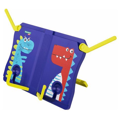Подставка для книг и учебников BRAUBERG KIDS &quot;Dinosaurs&quot;, регулируемый угол наклона, ABS-пластик, 238060
