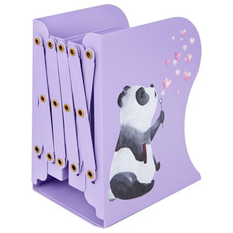 Подставка-держатель для книг и учебников BRAUBERG KIDS &quot;Panda&quot;, раздвижная, металлическая, 238064