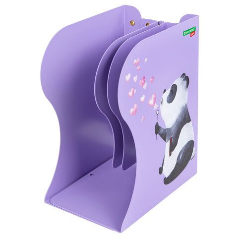 Подставка-держатель для книг и учебников BRAUBERG KIDS &quot;Panda&quot;, раздвижная, металлическая, 238064