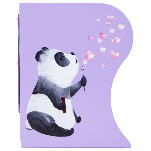 Подставка-держатель для книг и учебников BRAUBERG KIDS &quot;Panda&quot;, раздвижная, металлическая, 238064