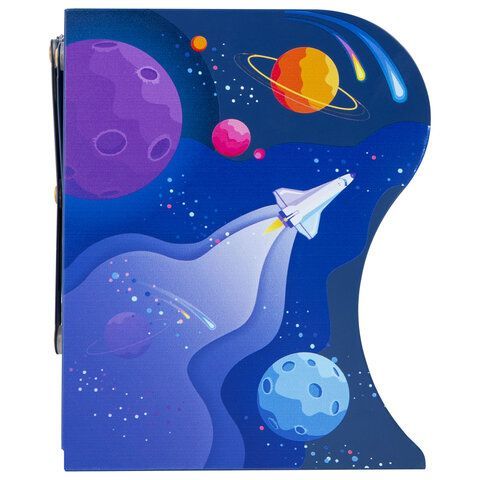 Подставка-держатель для книг и учебников BRAUBERG KIDS &quot;Adventure&quot; раздвижная, металлическая, 238065