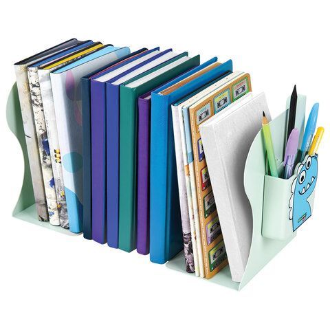 Подставка-держатель для книг и учебников BRAUBERG KIDS &quot;Dino&quot;,органайзер, раздвижная, металл, 238067