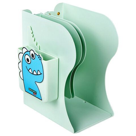 Подставка-держатель для книг и учебников BRAUBERG KIDS &quot;Dino&quot;,органайзер, раздвижная, металл, 238067