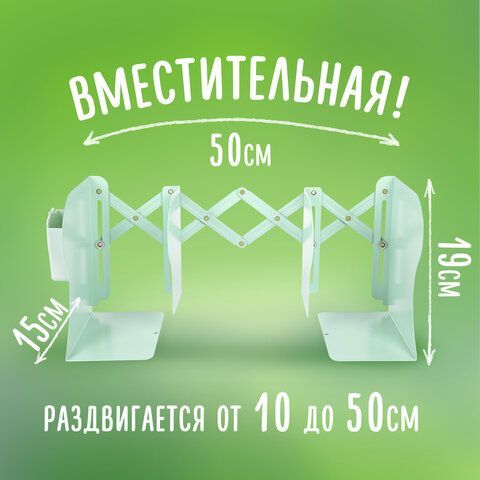 Подставка-держатель для книг и учебников BRAUBERG KIDS &quot;Dino&quot;,органайзер, раздвижная, металл, 238067