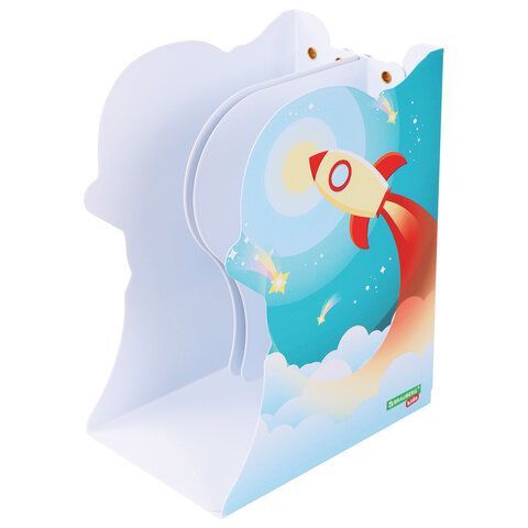 Подставка-держатель для книг и учебников фигурная BRAUBERG KIDS &quot;Cosmo&quot; раздвижная, металлическая, 238068