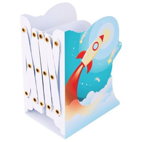 Подставка-держатель для книг и учебников фигурная BRAUBERG KIDS &quot;Cosmo&quot; раздвижная, металлическая, 238068