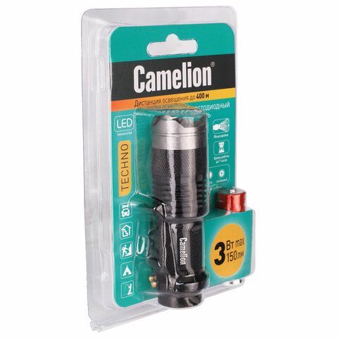 Фонарь CAMELION XP-E, ЯРКИЙ, ZOOM, 3 режима, питание 1хAA, LED5135