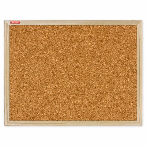 Доска пробковая для объявлений 45х60см, деревянная рамка, BRAUBERG Wood, 238310