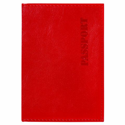 Обложка для паспорта экокожа, мягкая вставка изолон, &quot;PASSPORT&quot;, красная, STAFF &quot;Profit&quot;, 238408