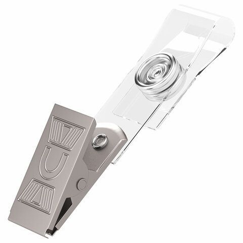 Клипсы для бейджей прозрачные, КОМПЛЕКТ 10 шт, BRAUBERG 2 шт., 238786