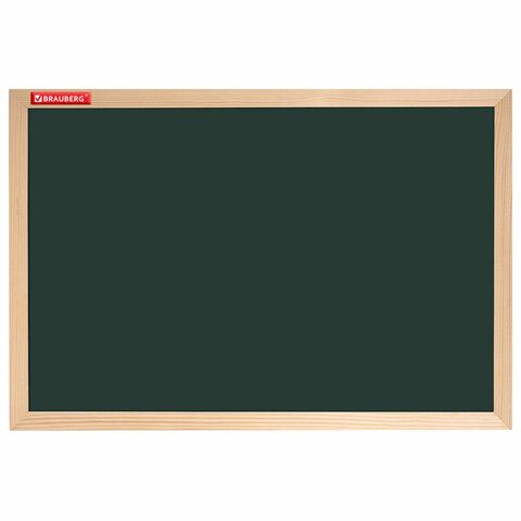 Доска для мела магнитная 30х45 см, зеленая, деревянная рамка, BRAUBERG Standard, 238797
