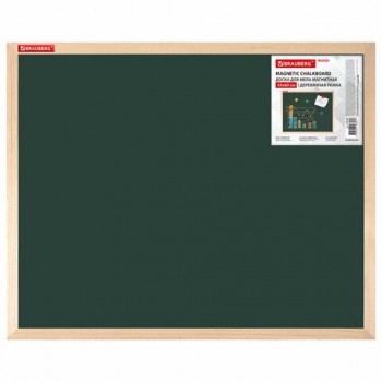 Доска для мела магнитная 45х60 см, зеленая, деревянная рамка, BRAUBERG Standard, 238798