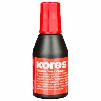 Краска штемпельная KORES красная 28 мл, на водно-масляной основе, 71324, 4969