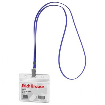 Бейдж горизонтальный ERICH KRAUSE 25 шт. (95х58мм), корпус прозрачный из мягкого ПВХ,цвет ле, 63708