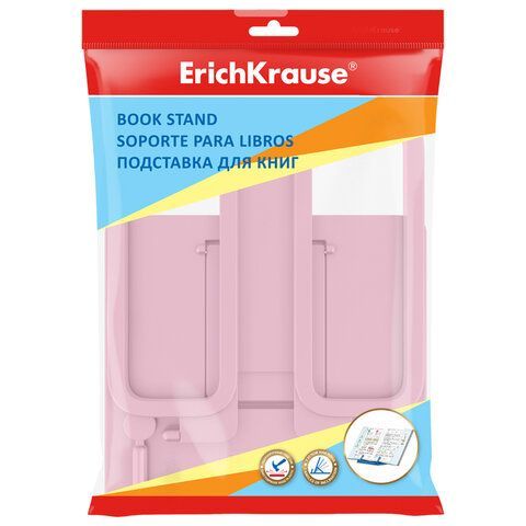 Подставка для книг и учебников ERICH KRAUSE Base Pastel, пластиковая, розовая, 58031