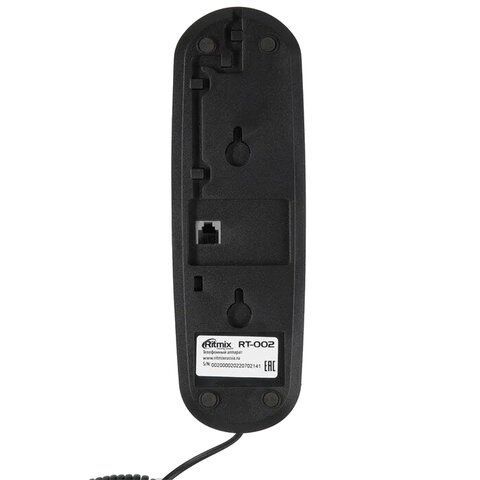 Телефон RITMIX RT-002 black, удержание звонка, тональный/импульсный режим, повтор, черный, 80002229