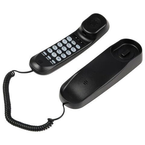 Телефон RITMIX RT-002 black, удержание звонка, тональный/импульсный режим, повтор, черный, 80002229