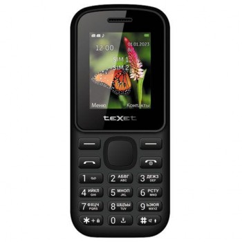 Телефон мобильный TEXET TM-130, 2 SIM, 1,77", 32Мб, microSD, FM, фонарик, черный, 127367