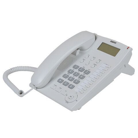 Телефон SANYO RA-S517W, спикерфон, память 30 номеров, тональный/импульсный режим, белый