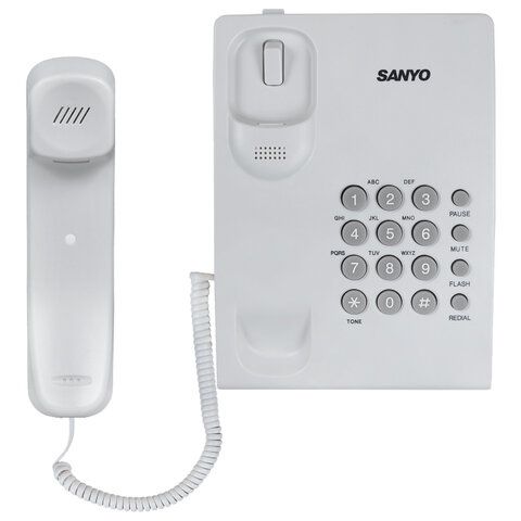Телефон проводной SANYO RA-S204W, тональный/импульсный режим, повтор, белый