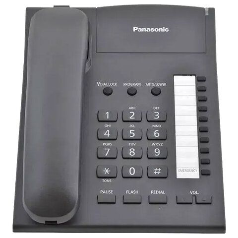 Телефон PANASONIC KX-TS2382RUB, память 10 ном., тональный/импульсный режим, повтор, чёрный