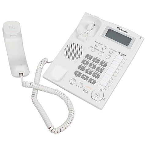 Телефон PANASONIC KX-TS2388RUW, АОН, спикерфон, память 50 ном., тонал/импул. режим, белый