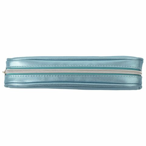 Пенал-косметичка BRAUBERG &quot;SPARKLE&quot; на молнии, мягкий, голубой, 22х4х7 см, 270051