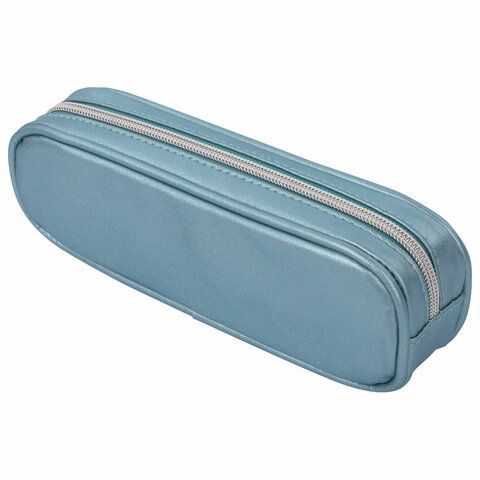 Пенал-косметичка BRAUBERG &quot;SPARKLE&quot; на молнии, мягкий, голубой, 22х4х7 см, 270051