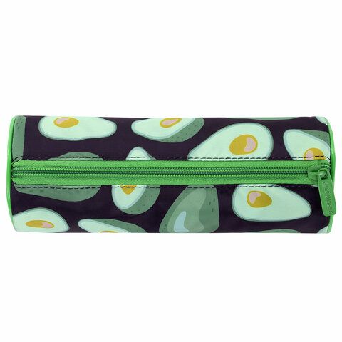 Пенал-тубус BRAUBERG, с эффектом SOFT TOUCH, полиэстер, &quot;Black Avocado&quot;, 22х8 см, 270061