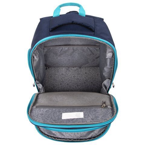 Рюкзак BRAUBERG CLASSIC, легкий каркас, премиум материал, Speed, синий, 37х32х21 см, 270088
