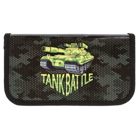 Пенал ПИФАГОР, 2 отделения, ламинированный картон, 19х11 см, &quot;Tank&quot;, 270170