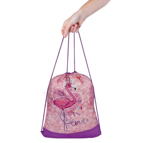 Мешок для обуви ПИФАГОР, 1 отделение, 42х34 см, &quot;Cute Flamingo&quot;, 270184