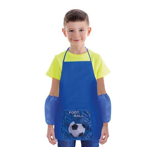 Фартук с нарукавниками ПИФАГОР, 44x55 см, 1 карман, дизайн на кармане, &quot;Football&quot;, 270194