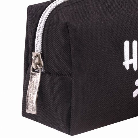 Пенал ЮНЛАНДИЯ, 1 отделение, полиэстер, &quot;Cat&quot;, черный, 19х4х6 см, 270279