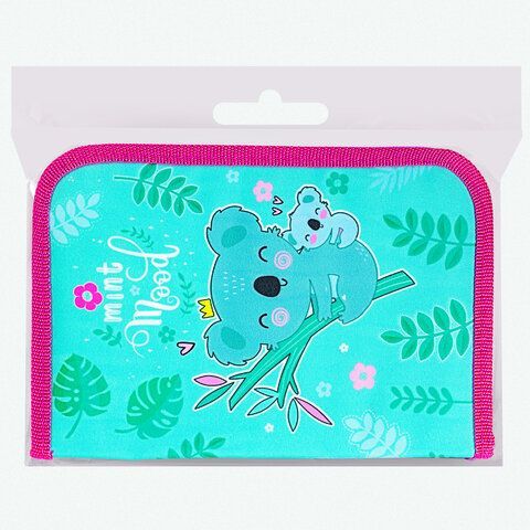 Пенал BRAUBERG, 1 отделение, 1 откидная планка, полиэстер, 21х14 см, &quot;Koala&quot;, 270307