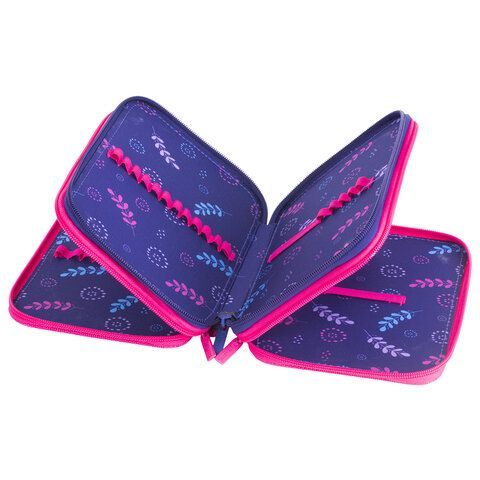 Пенал BRAUBERG, 3 отделения, полиэстер, 21х14 см, &quot;Beautiful butterfly&quot;, 270323