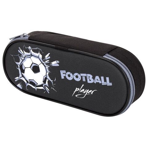 Пенал-футляр BRAUBERG, 1 отделение, полиэстер, органайзер, 21x8,5x5 см, &quot;Football player&quot;, 270380